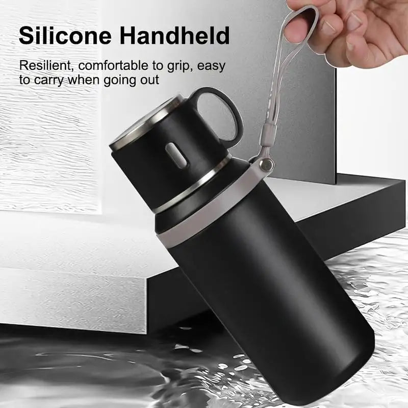 600ml Stainless Steel Coffee Cup Travel Thermal Mug Leak-Proof Thermos Bottle Tea Coffee Mug Office Business Style Thermos