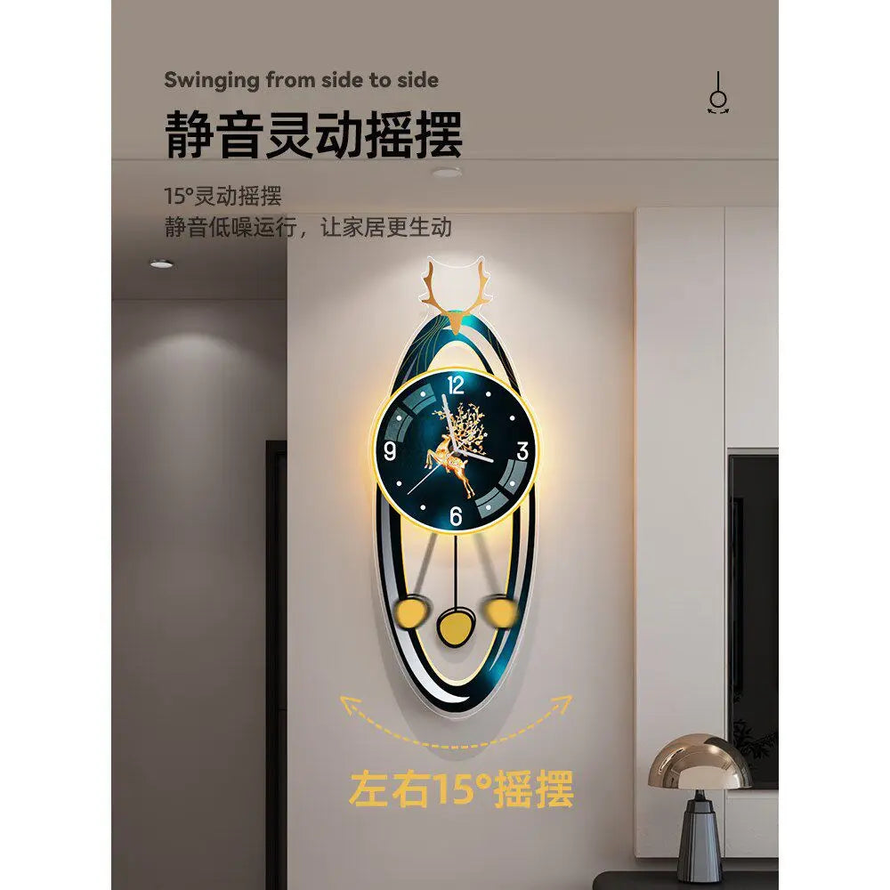 Night Light Premium Wall Clock Fashion Upgrade Nordic Aesthetic Digital Wall Clock Living Room Horloge Murale Home Decor Items