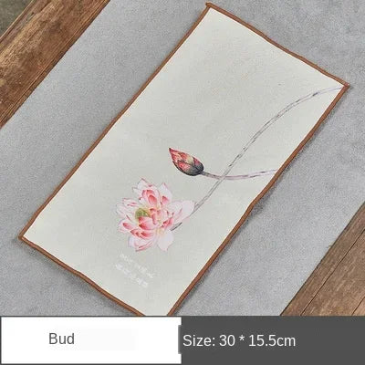 Suede Tea Towel Household Zen Tea Table Tea Cloth High-Grade Absorbent Clay Tea Mat Kung Fu Tea Tea Napkin Tea accessories