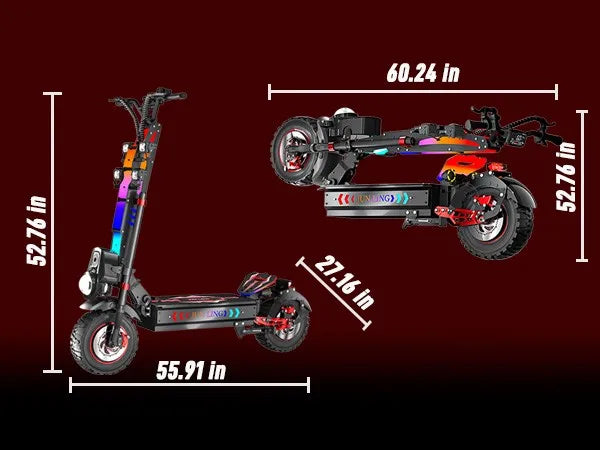 Off-Road 10000W Electric Scooter 60V 40AH 55MPH Accessory Kit Seat Dual Motor US