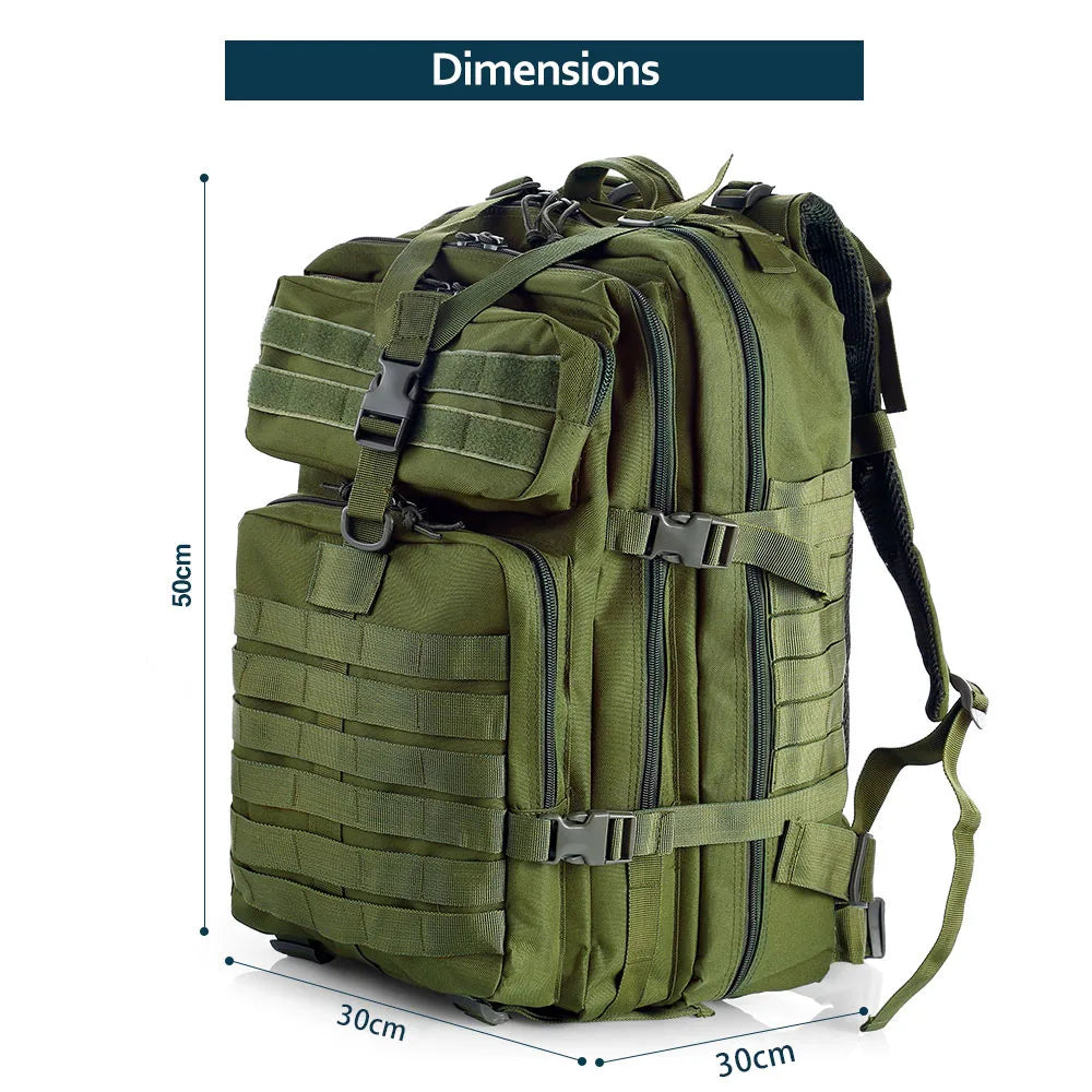 50 Liters Outdoor Tactical Dual Shoulder Large 3P Backpack Backcountry Cycling Sports Backpack Travel Attack Camouflage Multi-Fu