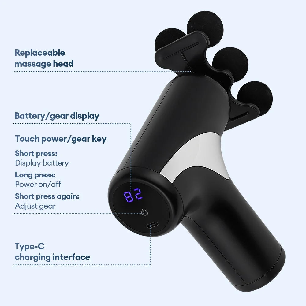 Professional Fascia Gun Mini Deep Tissue Massage Gun Wireless 38 Speed Level Electric Percussion Massager Body Muscle Relaxation