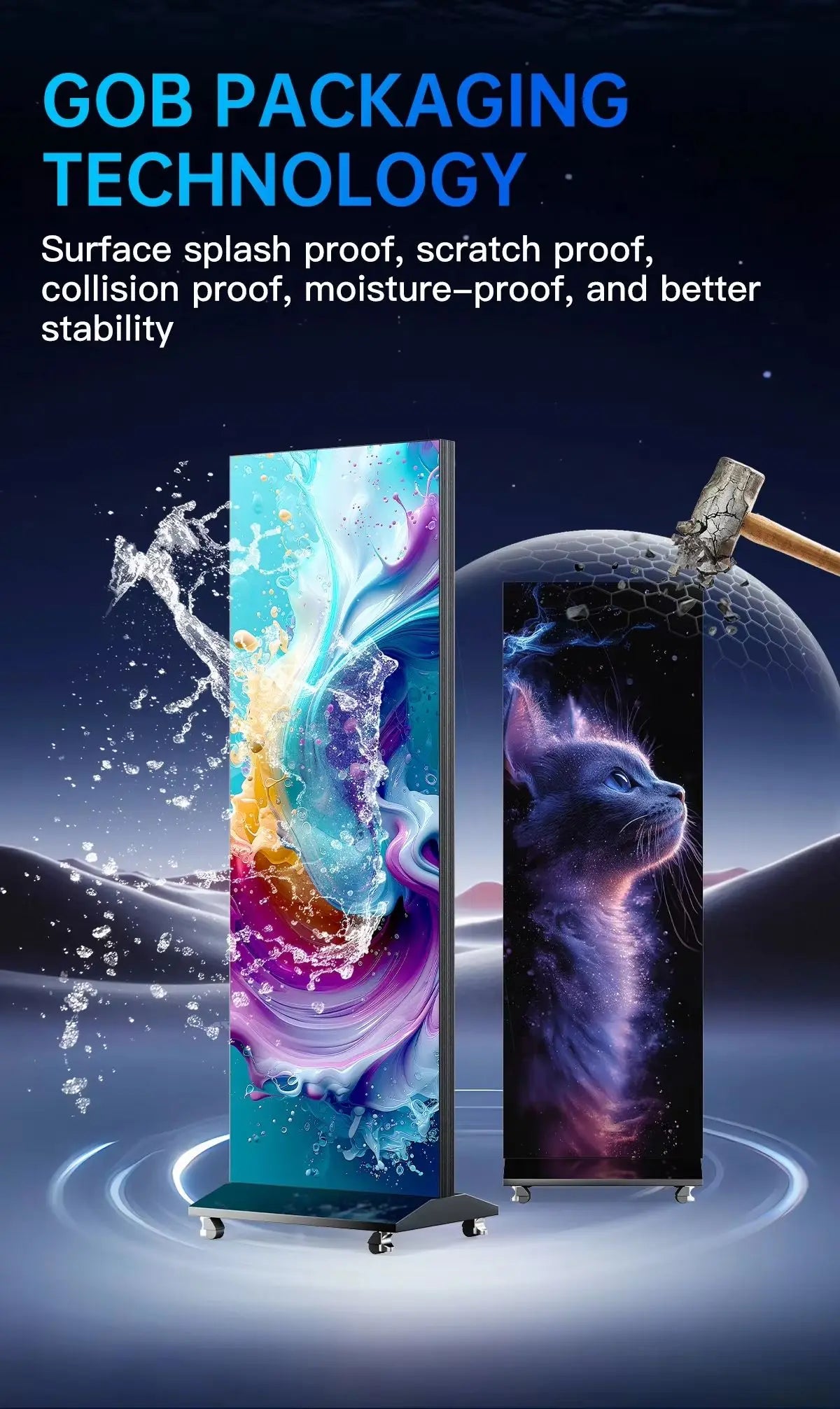 P1.25 P1.6 P1.8 4G Control Floor Standing Panel Mall Indoor Advertising Poster Wall