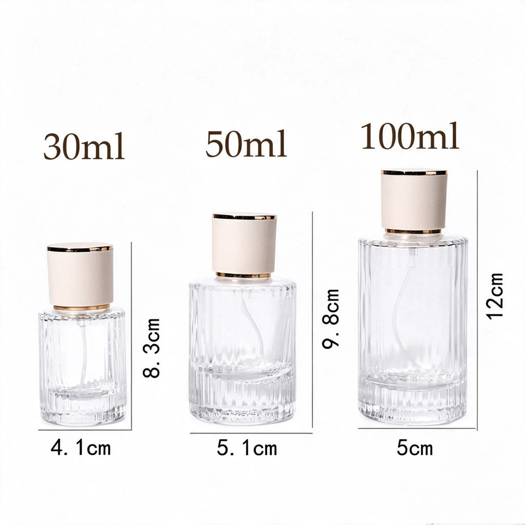 30/50/100ML Travel Spray Bottle Refillable Round Glass Perfume Spray Bottles Empty Atomizer Vintage Cologne Sample Toiletries