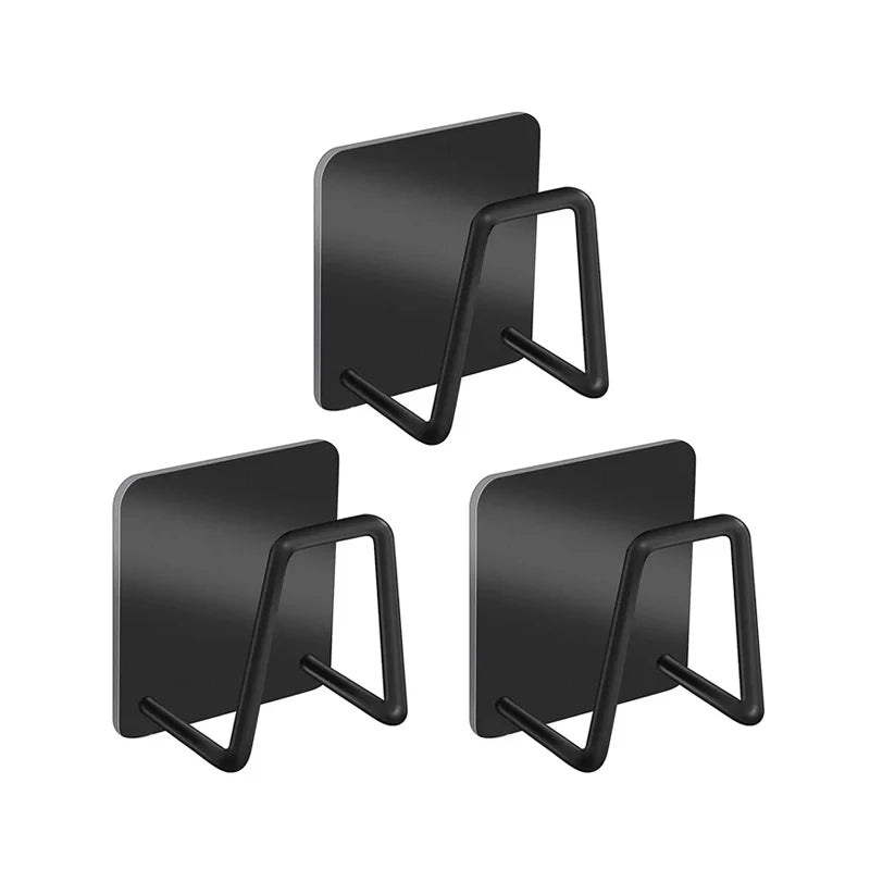 Kitchen Stainless Steel Sink Shelf Sponges Holders Adhesive Drain Drying Rack Wall Hooks Accessories Storage Organizer