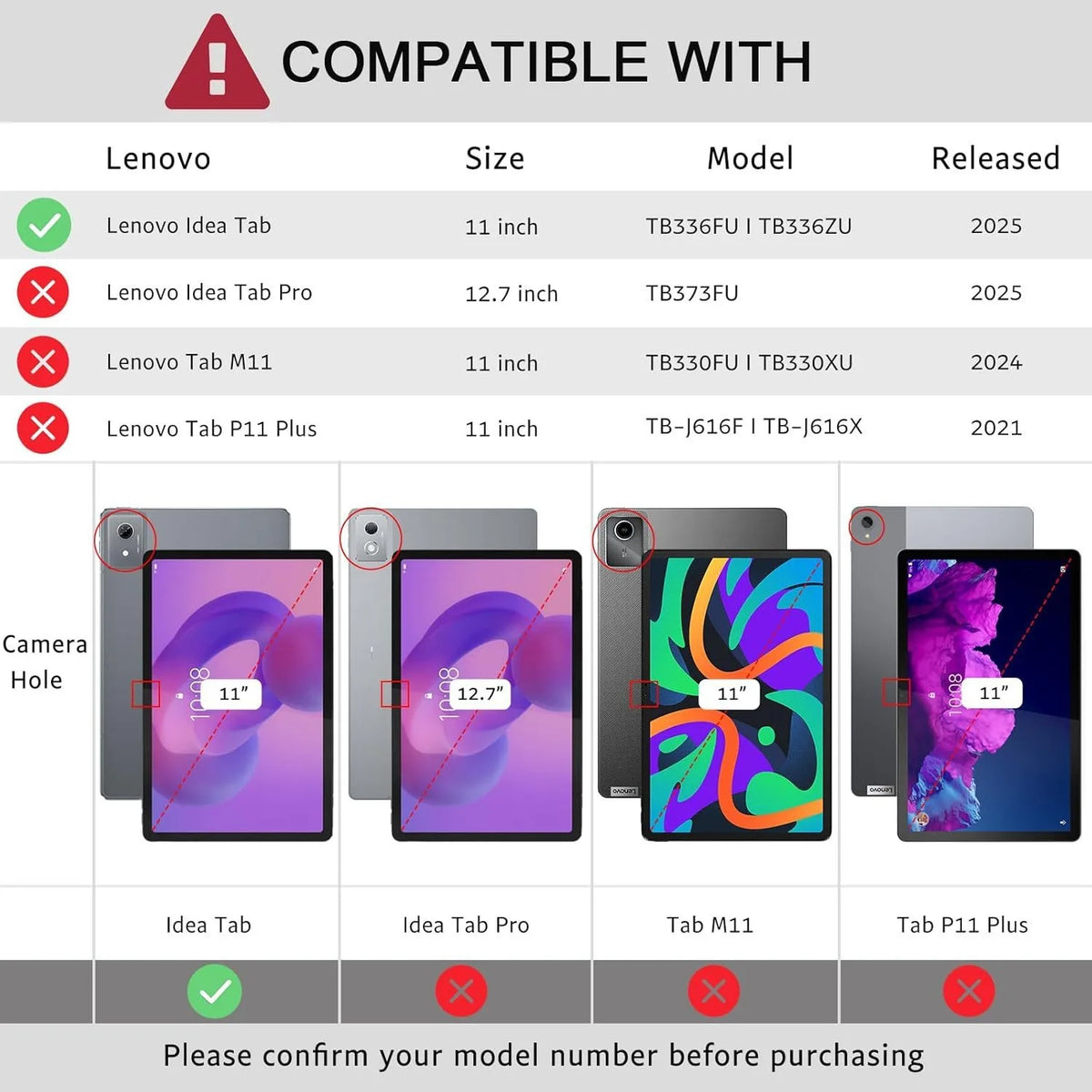 For Lenovo Idea Tab 11 Inch K11 Gen2 TB336ZU/FU Acrylic Tablet Cover with Pencil Holder Case for Xiaoxin Pad 2025 11'' TB335FC