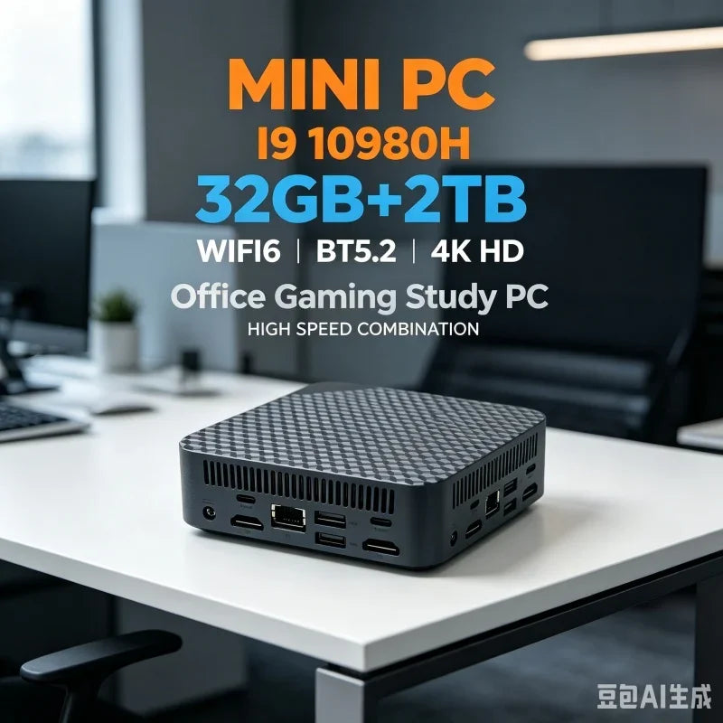 New Mini PC Intel i9-10980HK Strong Performance Mini PC 16GB RAM 2048GB1TB SSD Gaming Computer WiFi6 Desktop PC