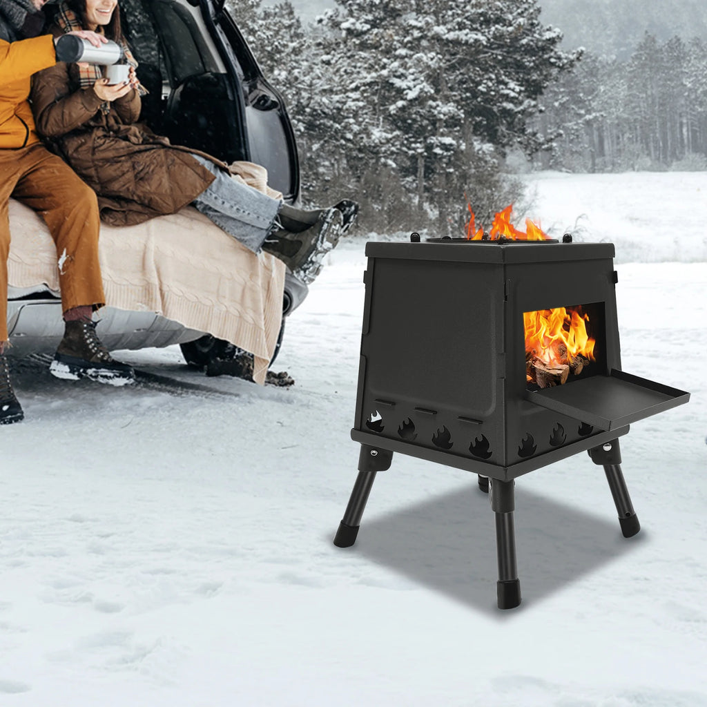 Tent Stove | Black/Green | Portable Wood Stove for Camping Outdoor | Tent Heater Camping Stove Wood Tent Stove Outdoor