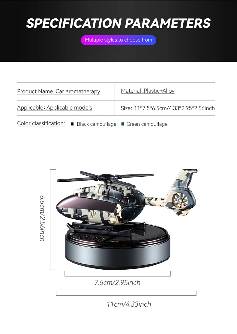 Unscented DIY Perfume helicopter solar car air fresheners rotating decorations ornaments dashboard fragrance aroma diffuser men