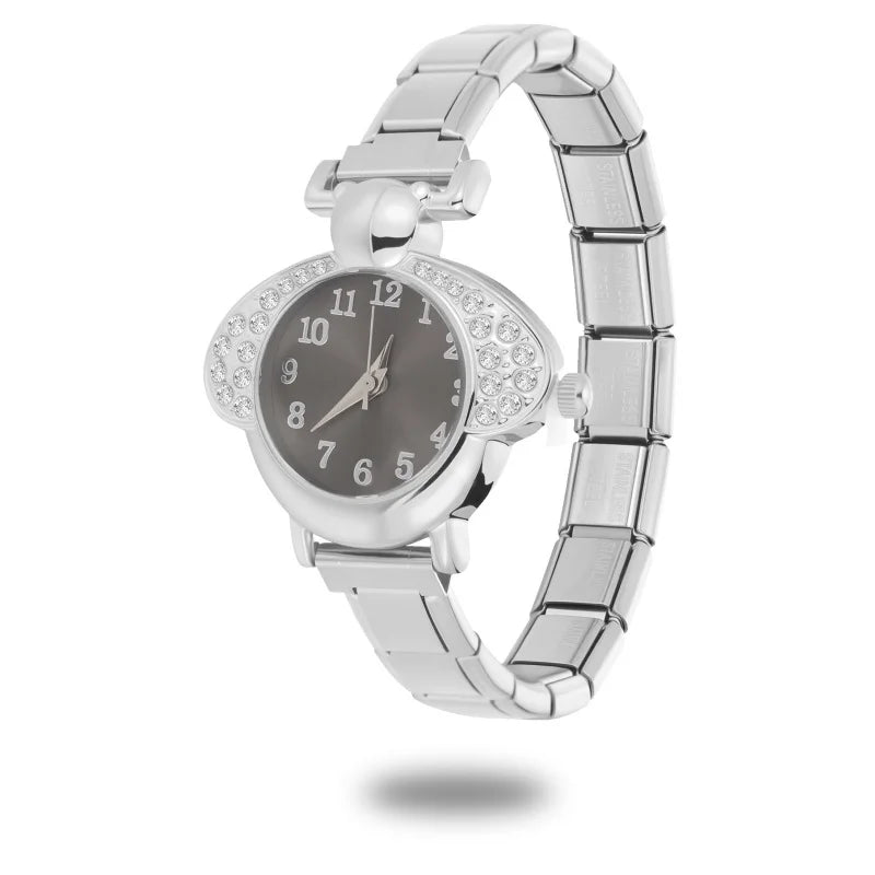 Irregular alloy case Arabic numeral classic dial Stars-shaped diamond-encrusted fashion Stainless Steel Bracelet ladies watch