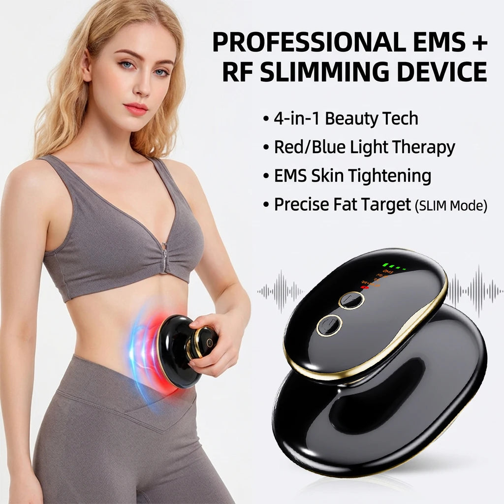 LED Beauty Device with 4 Modes, Color Light Face Body Massager with Warm Care Vibration, USB Handheld Skin Care Tool for Home