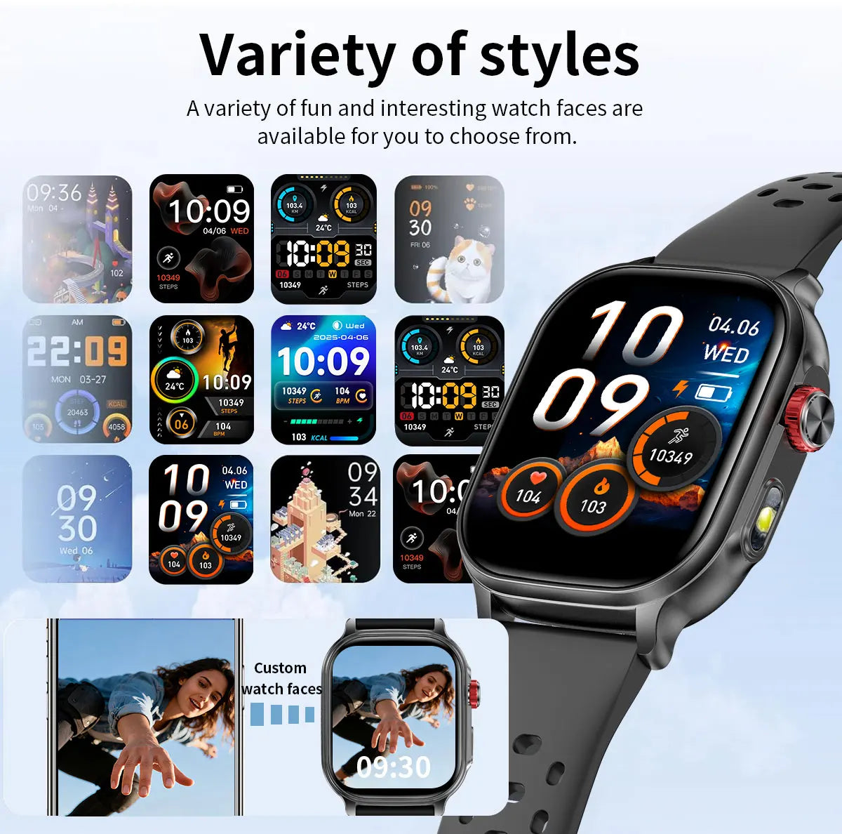 New1400mAh Military Grade Smart Watch 600 hours Battery Life 5ATM Waterproof BT Call Alert LED Flashlight 100+Sports Watches Men