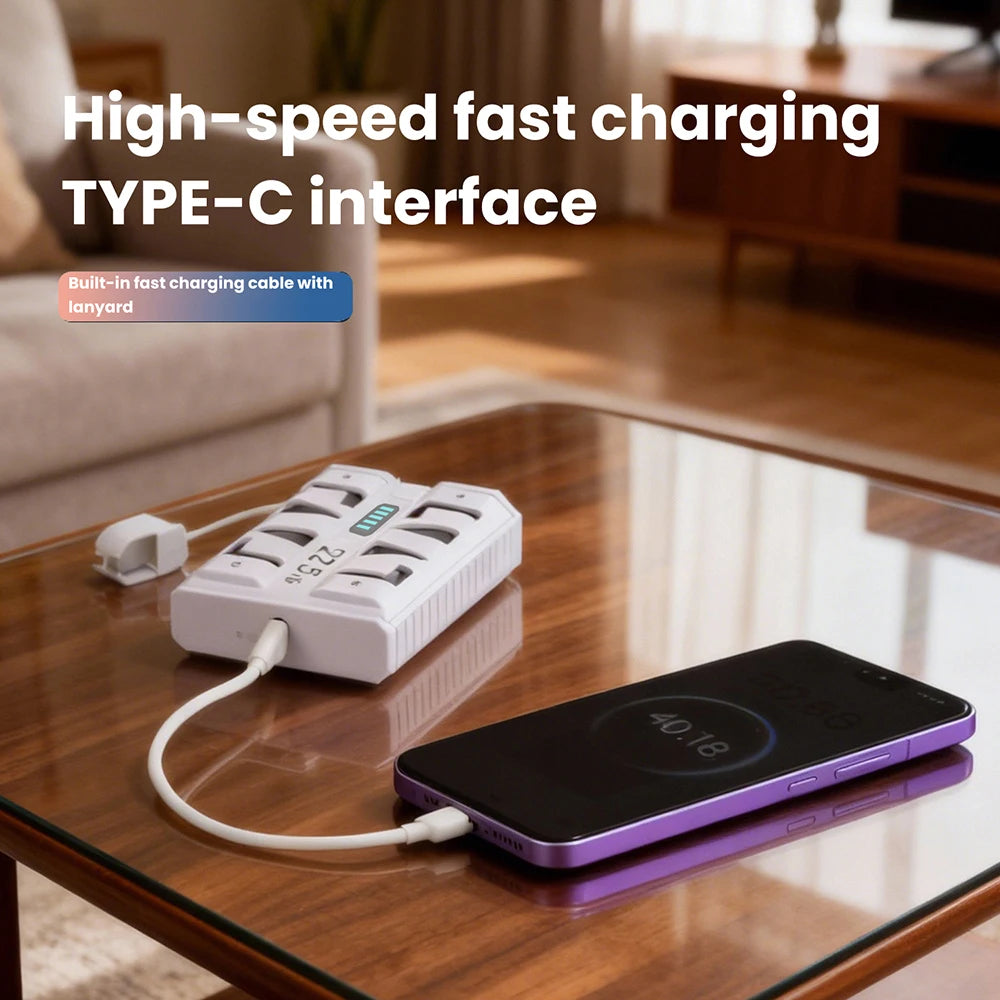 2026 New Power Bank DIY Kit  With 22.5W Fast Charging Portable Detachable Design Dual Mode Low Current 21700 Battery Case