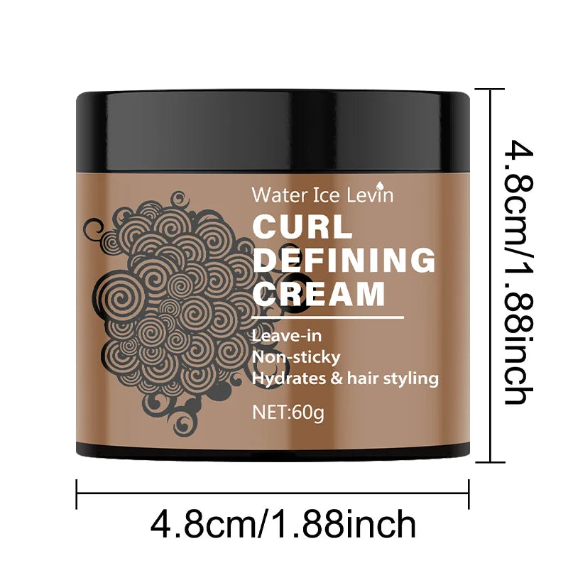 60g Curly Hair Styling Cream, Injection Castor Seed Oil - Anti-Frizz, Maintaining Moisturizing and Elasticity, Suitable for Dry and Curly Hair, Suitable for Both Men and Women