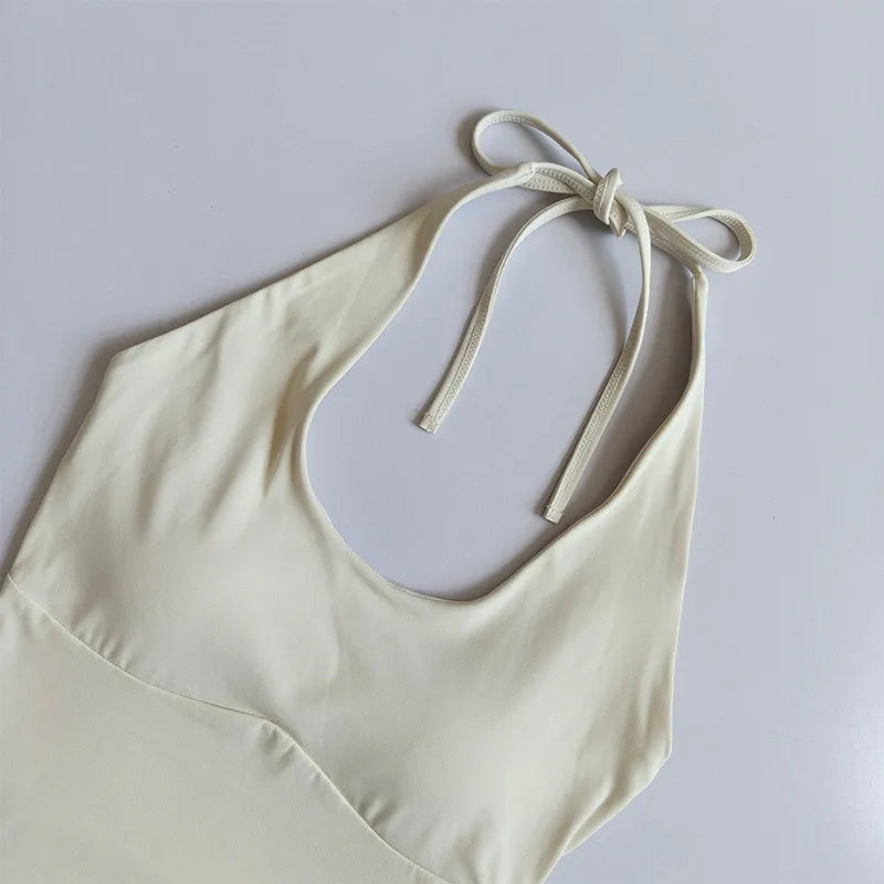 Women's Slimming Halter Neck Tube Top Yoga Vest One Cup Back Sling Fixed Gather Gym Outerwear for Summer Sexy Fitness Bras
