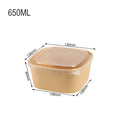 10pcs/set Disposable Lunch Box Kraft Paper Square Lunch Box Fast Food Packing Boxes Paper Bowls With Lid Household Bento Boxes