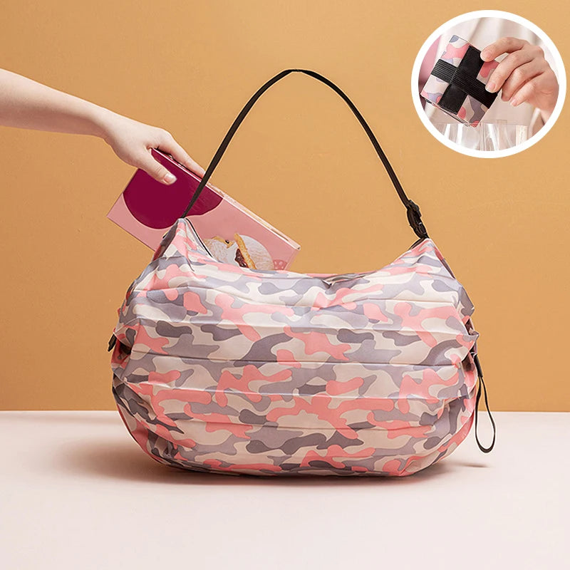 Portable Shopping Bag Large Capacity Foldable Storage Shoulder Bag Travel Handbags With Handle Outdoor EDC Camp Beach Bag