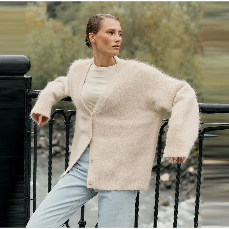 Casual Knitted Solid Cardigan Women Elegant Full Sleeve Single Breasted Sweater Female 2026 Autumn All-match Sweaters Lady