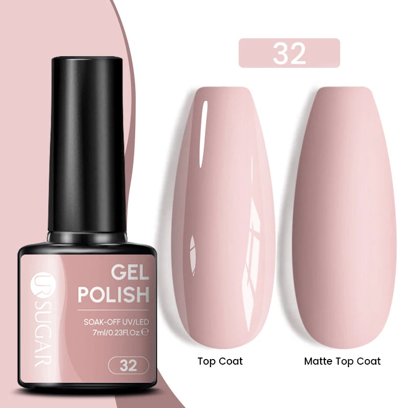 UR SUGAR 7ML Valentine’s Day Gel Nail Polish 107 Colors Classic Black Red Glitter Semi Permanent Autumn Soak Off UV Gel Varnish