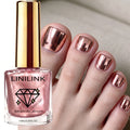 10ml champagne Rose Gold Metallic Polish, No-Bake Quick-Dry, Silky High-Shine, Cyberpunk, Salon Home, for Weak/Soft Nails, Must