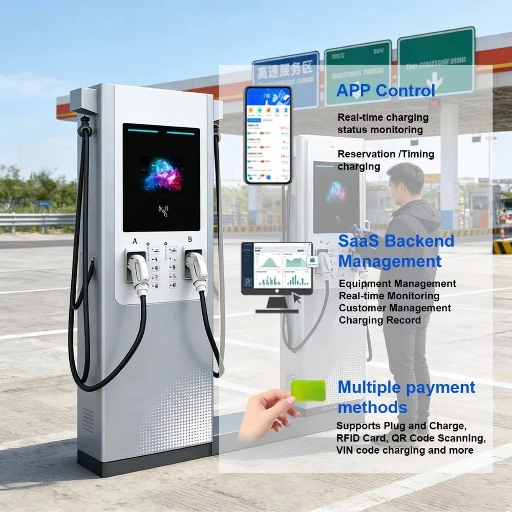 Custom 240KW Split DC Fast Charging Pile With Lcd Screen Commercial and Industrial GB/T CCS2 CHAdeMO DC Ev Charger Station