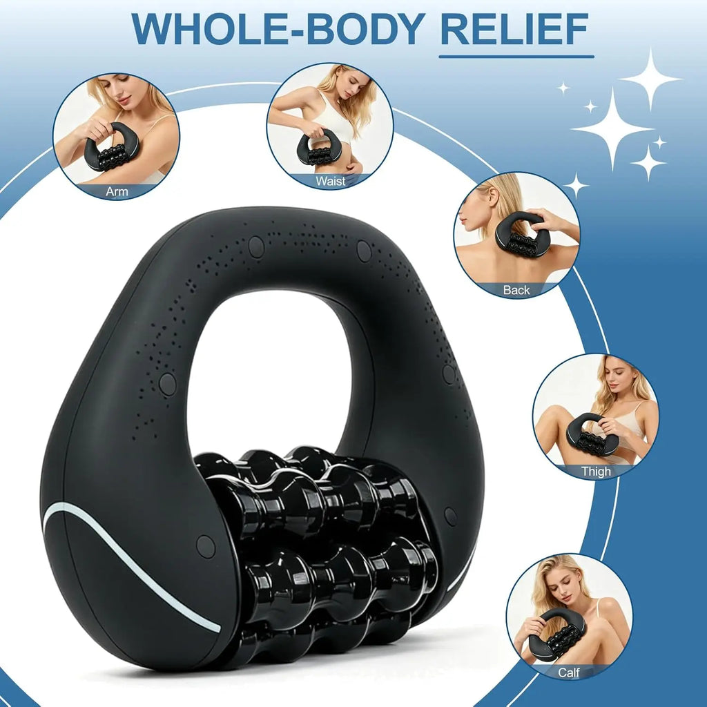 Electric Roller Impact Massage Tool Rechargeable Handheld Massager Portable Massager for Shoulder Back Leg Arm Full Body