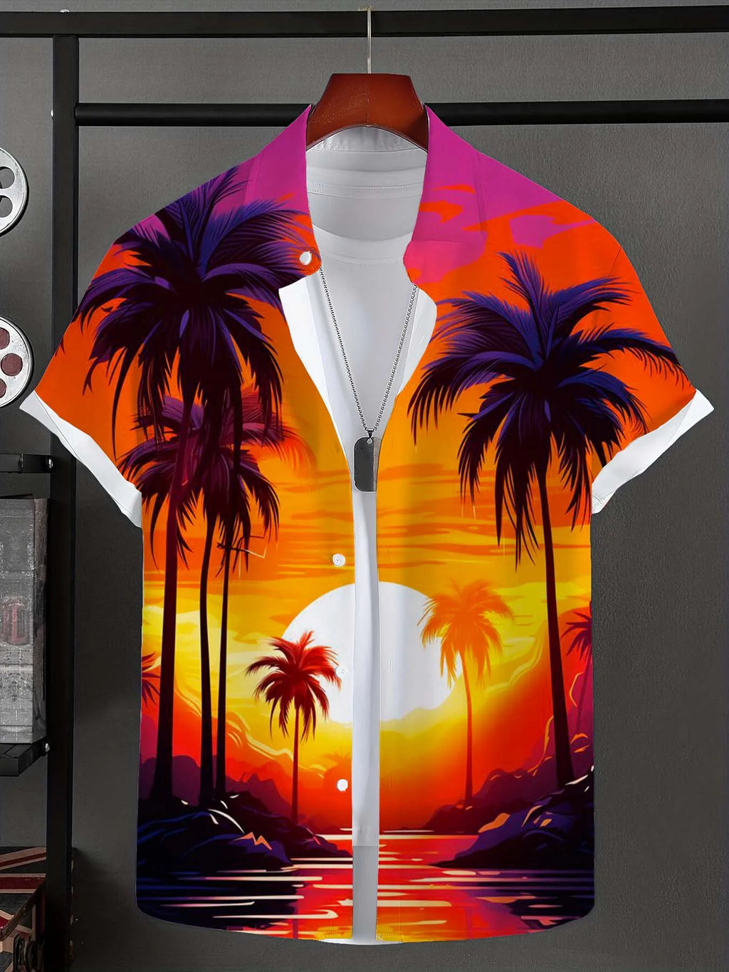 Men's Shirt Hawaiian Shirts For Man Summer New Beach Vacation Short Sleeve Top Casual Men's Blouse Coconut Tree Men Clothing