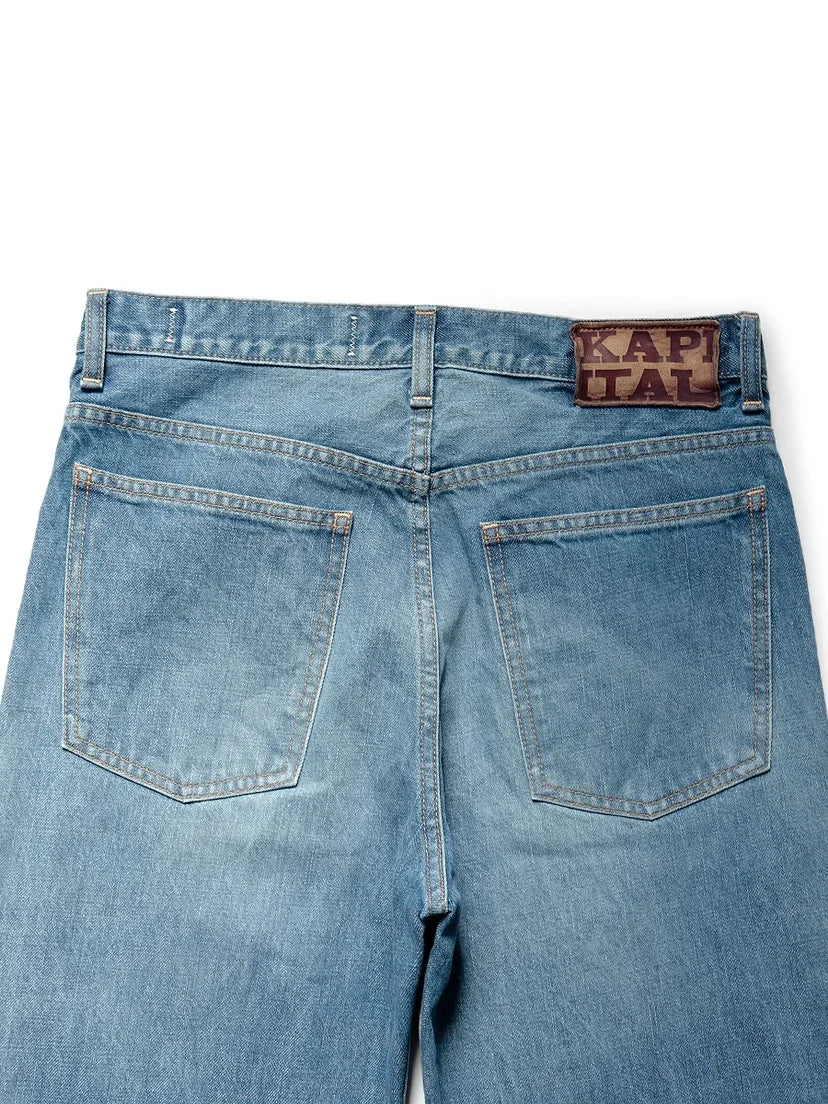 KAPITAL Hirata Kazuhiro New Arrival japan Style Cotton Casual Flare Light Blue Denim Jeans for Men