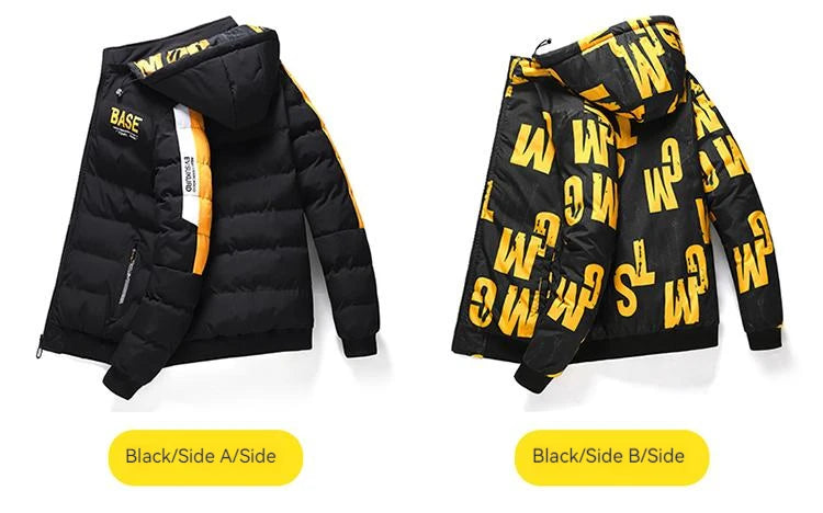 Ueteey Winter Warm Cotton Jacket Men 2023 Windproof Padded Thick Hooded Parkas Down Jakcets Casual Outdoor Mens Coat Streetwear