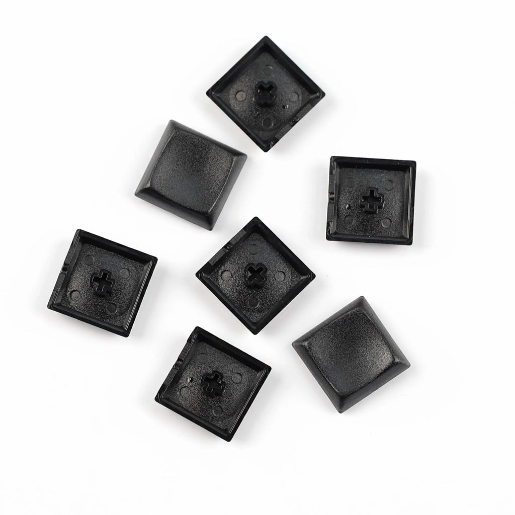 YMDK Square Round 1u Low Profile Blank Black White Keycaps PBT Material DIY for 1350 Switches Mechanical Keyboard