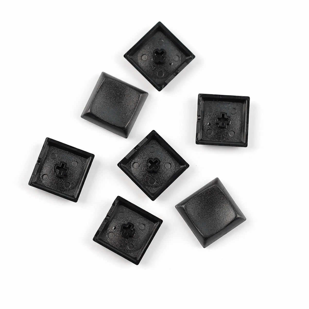 YMDK Square Round 1u Low Profile Blank Black White Keycaps PBT Material DIY for 1350 Switches Mechanical Keyboard