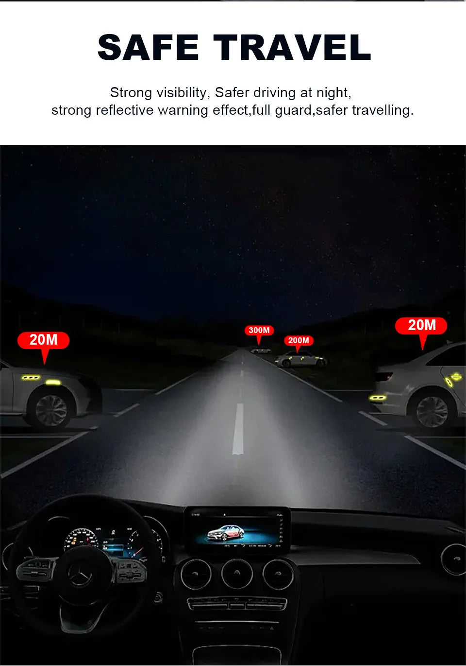 2inch Bicycle Safety Warning Conspicuity White Reflective Tape Reflective Strip Bike Stickers Adhesive Reflectors For Things 10M