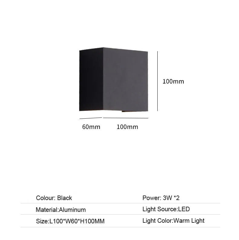 Outdoor Simple LED Wall Lamp Porch Garden Corridor Modern Indoor Wall Sconce Courtyard Landscape Lighting Waterproof IP65