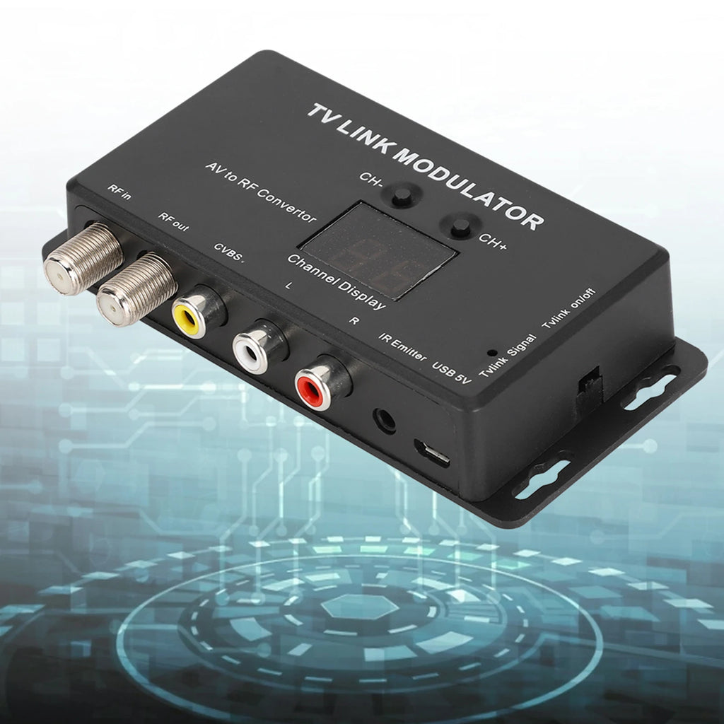 IR Extender Adapter TM70 UHF TV LINK Modulator AV To RF Converter IR Extender With Channel Display Modulator AV To RF Converter