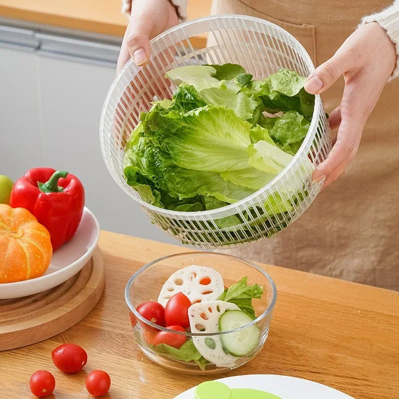 Lettuce Drain Basket  Multifunctional Household Manual Vegetable Dehydrator - Salad Spinner with Fruit,  Home Kitchen Gadgets