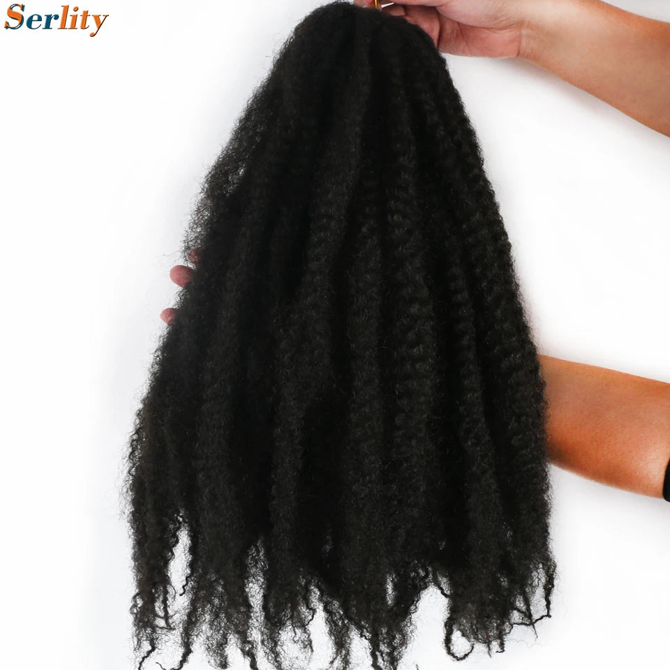 Marley Twist Braiding Hair Pre Stretched 1- 6 Packs Ombre Afro Kinky Curly Crochet Hair for Faux Locs Jumbo Marley Twists Hair