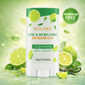 Lime & Bergamot Deodorant Stick for Men & Women – Long Lasting Odor Control, Fresh Citrus Fragrance Underarm Deodorant, Natural