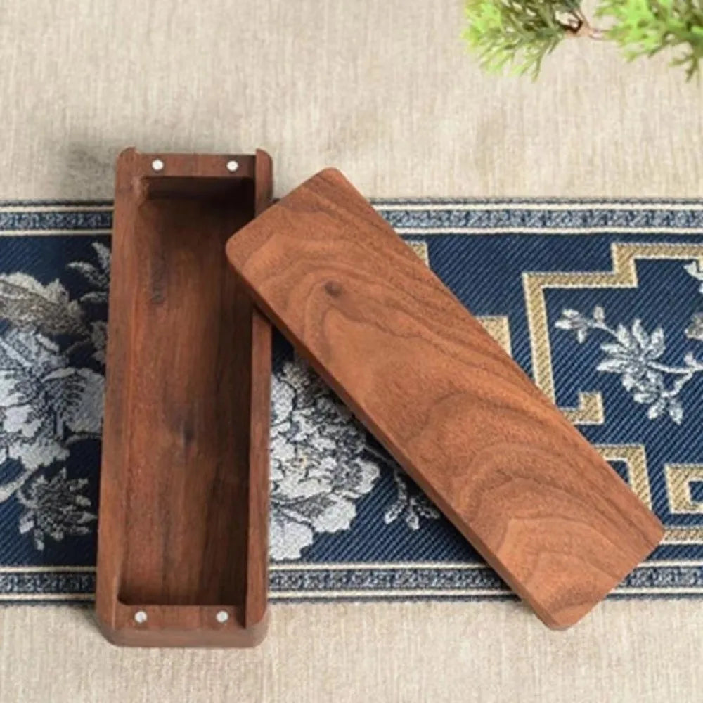 Magnetic Closure Walnut Wood Cat Whisker Box Elegant Design Solid Wood Pet Hair Storage Box Wooden Material Good Fortune