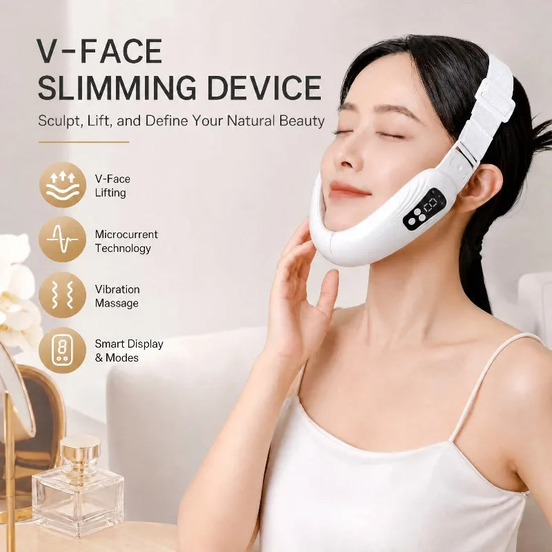 EMS V Line Shaper Face Slimming Massager Electric Facial Lifting Firming Tool Chin Cheek Tightening Beauty Device