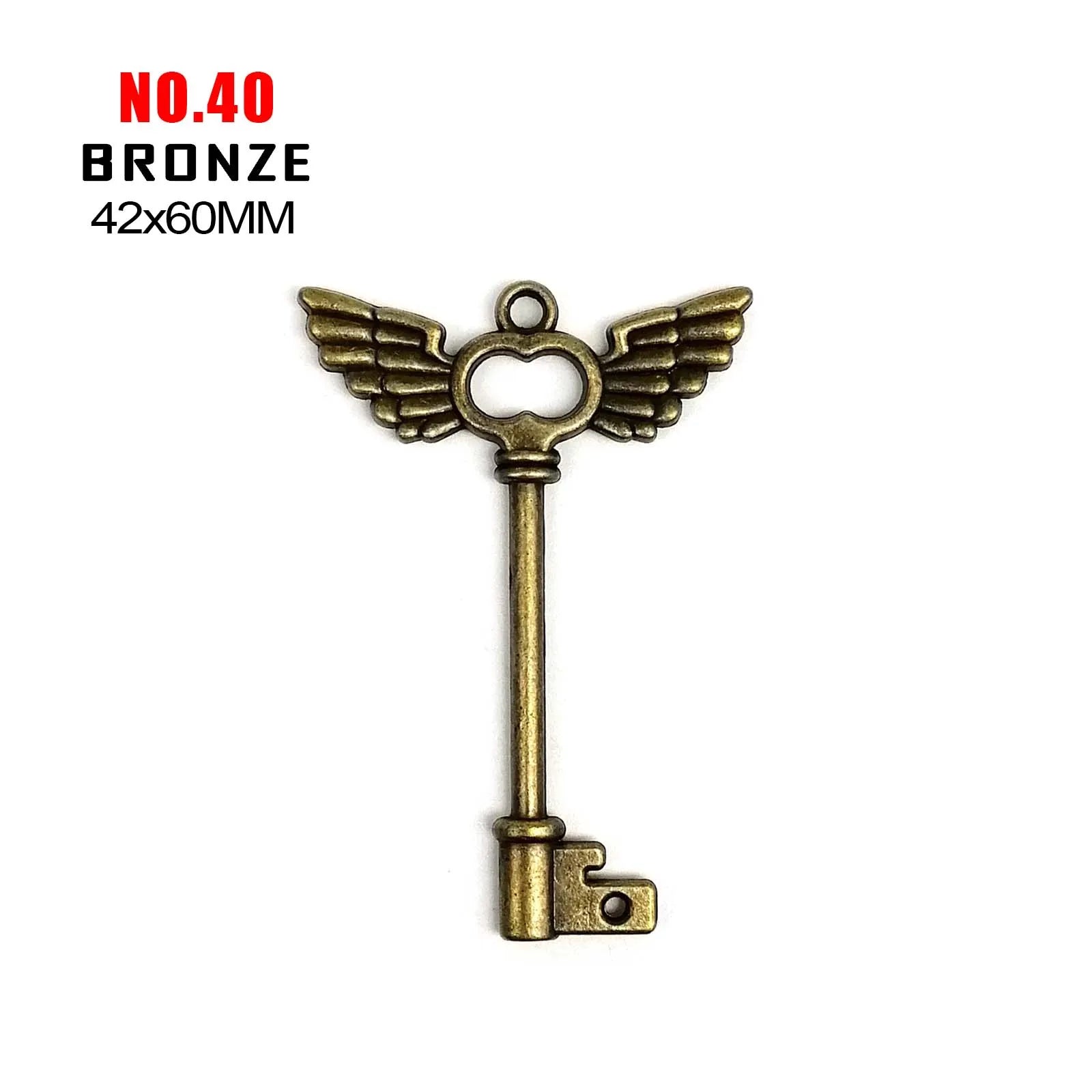 10pcs Old Looking Old-fashioned Decorative Vintage Key Steampunk Charms Pendant Jewelry Making Antique Brass Bronze Silver