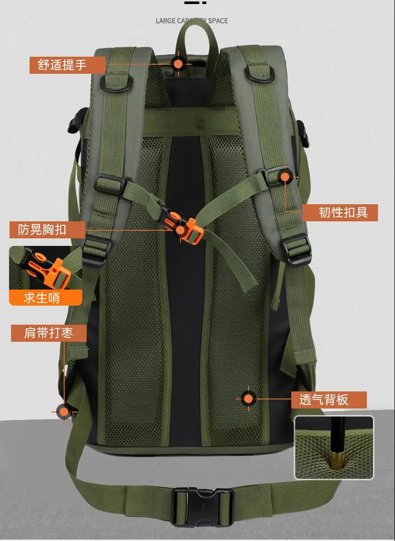 New Hiking Mountaineering Bag 50l Large Capacity Waterproof Ultra Light Outdoor Sports Backpack For Men