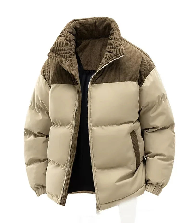 Men's Winter Jacket Hooded Casual Warm Cotton Jacket Thickened Fleece Lined Zipper Front Parka Winter Cold-Proof Coat Male 2026