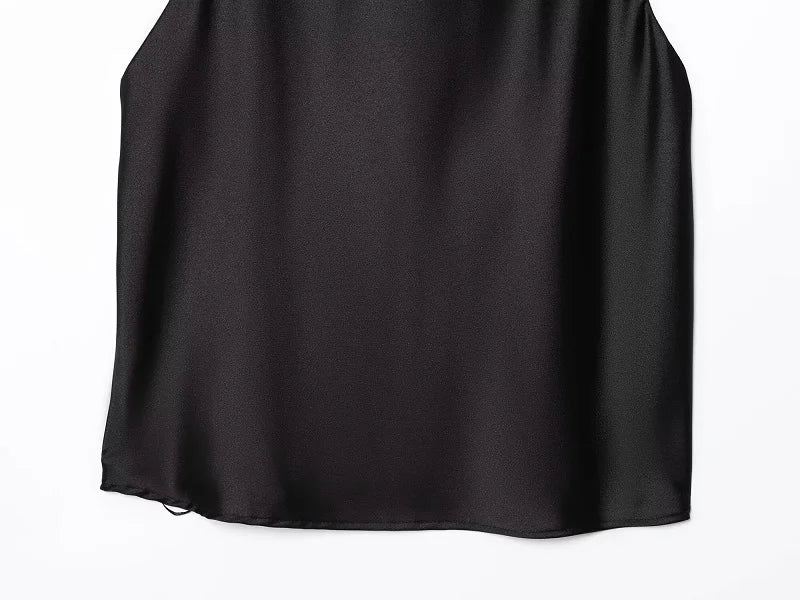 MUJER Satin Halter Tops for Women off Shoulder Backless Tops Woman 2026 Sexy Strapless Women's Tops Camisole Beach Top Female