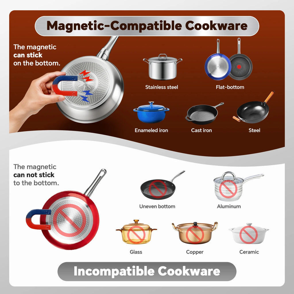 14" 3500W Commercial Induction Burner, Portable Countertop