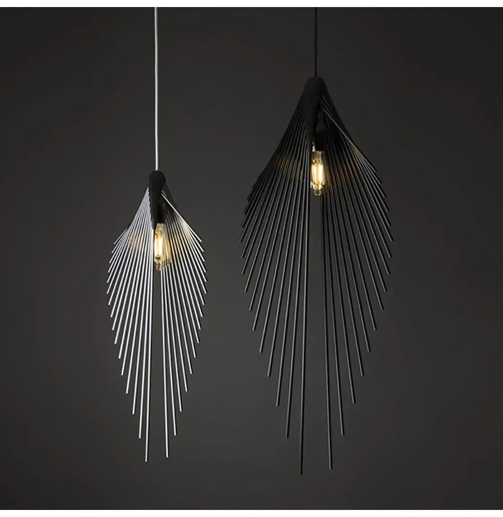 Modern Minimalist Pendant Light Personality Design Black Metal Lamp For Living Room Kitchen Island Restaurant Shop Decor Lamp