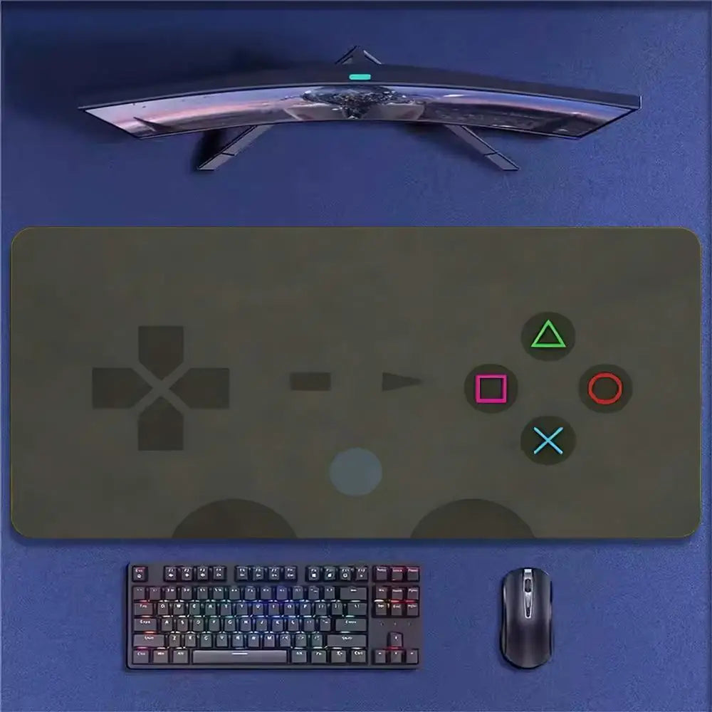 Super Retro Game Controller Mouse Pad Tapetes de Mesa Teclado, Borracha Kawai, Tapete de Mesa Antiderrapante, XXL90x40cm