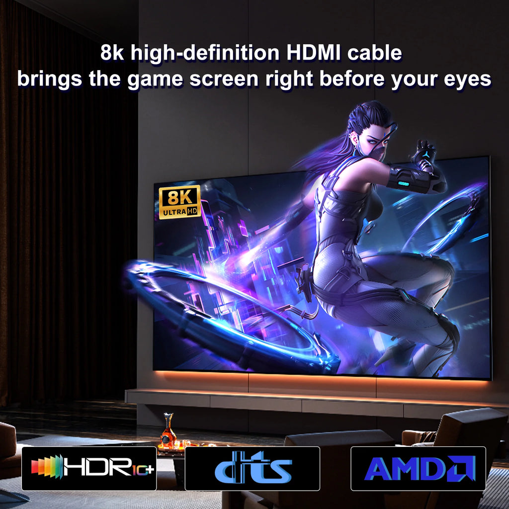 HDMI 2.1 Extension cable 8K HDMI 2.1 Cable Male to Female Extension 8K@60Hz 4K@120Hz For HDTV RTX PS5 Xbox HDR Video  PC Laptop