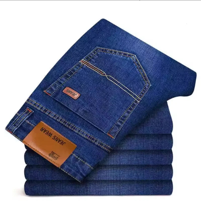 2026 hot-selling straight-cut jeans for men, durable, soft, fashionable work jeans, casual men's jeans