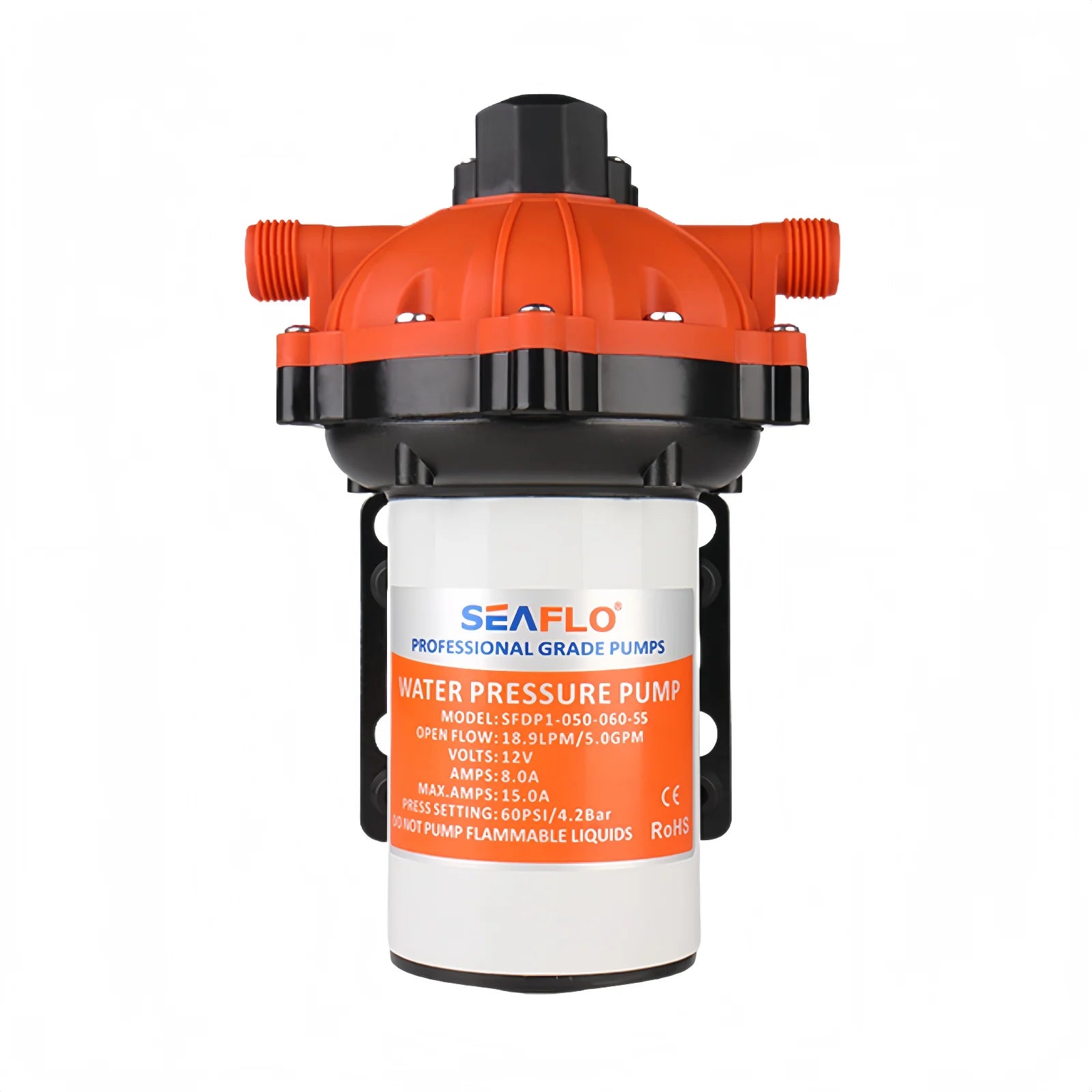 SEAFLO 55 Series 12V 24V Marine Self Priming Diaphragm Water Pump 5.0 GPM 60 PSI for Boat RV Camper Yacht