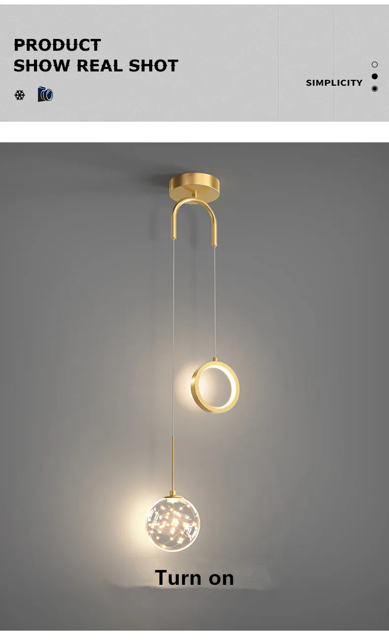Modern Simplicity LED Pendant Light Indoor Lighting Fixture Living Bedroom Bedside Home Decoration Dining Table Hanging Lamps